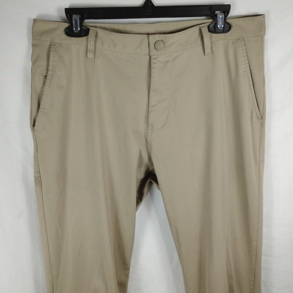 Rhone Commuter Pants Mens 34 Khaki Tan Slim Fit Tech Chinos 100036 - Picture 5 of 15